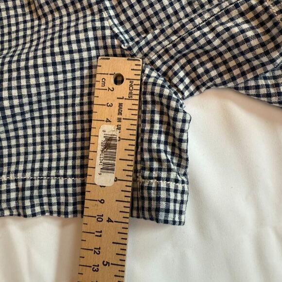 CARTONNIER BY ANTHROPOLOGY Gingham Tie Waist Shorts Women White/Blue Sz 0 - Picture 11 of 14